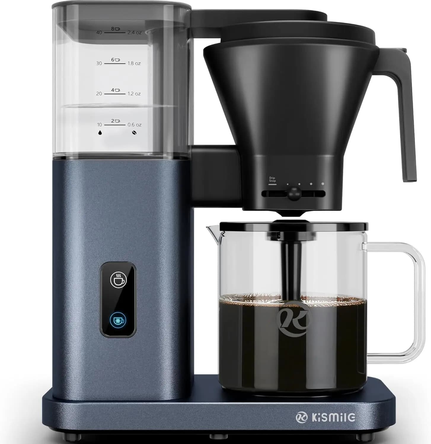 8-Cup Drip Coffee Maker, Pour Over Coffee Machine with 3-Second Instant Heating 197-205°F, Adjustable Flow Control, Removable Wa