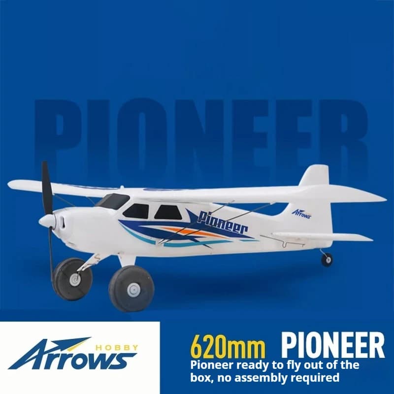 Modello di aereo a freccia blu Pioneer da 620 mm Modello ad ala fissa Aereo Ragazzo Introduzione Modello di aereo elettrico telecomandato
