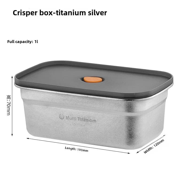 Contenitore per alimenti in titanio di grado aerospaziale, contenitore per il pranzo 3 in 1 a tenuta stagna e bento antibatterico per picnic/ufficio/frigo | Lavabile in lavastoviglie