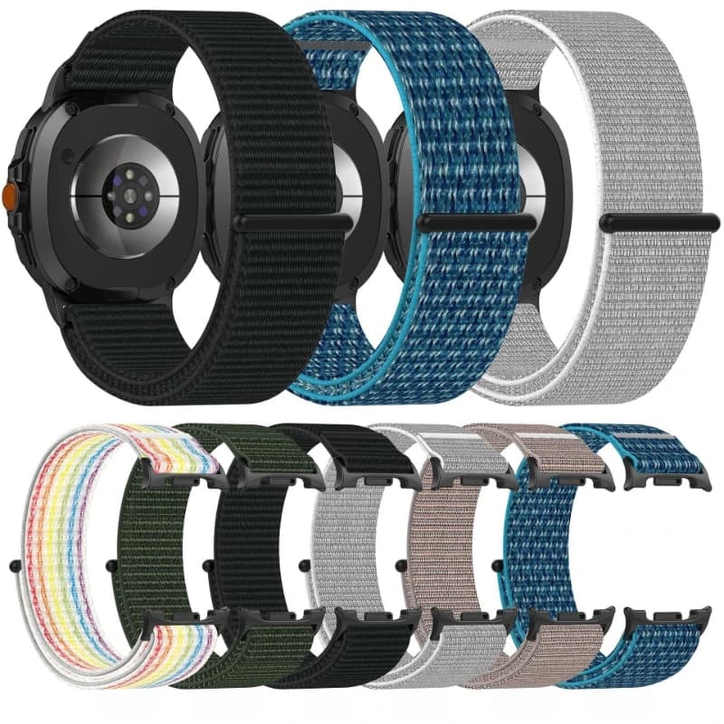 Adjustable Nylon Woven Watch Band for Samsung Galaxy Watch 8 Classic Velcro Loop Strap Smart Watch Replacement Accessory