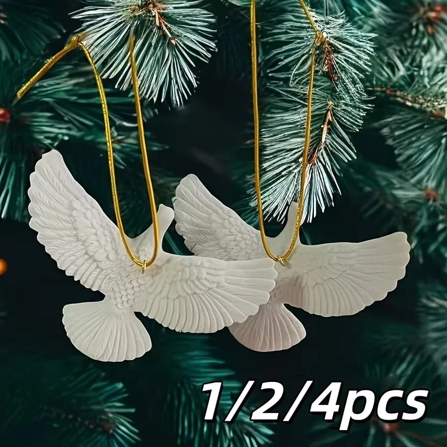 1-6 pieces style friendship dove doves peace resin ornament Christmas doves best gift for someone special gifts for outdoor parties