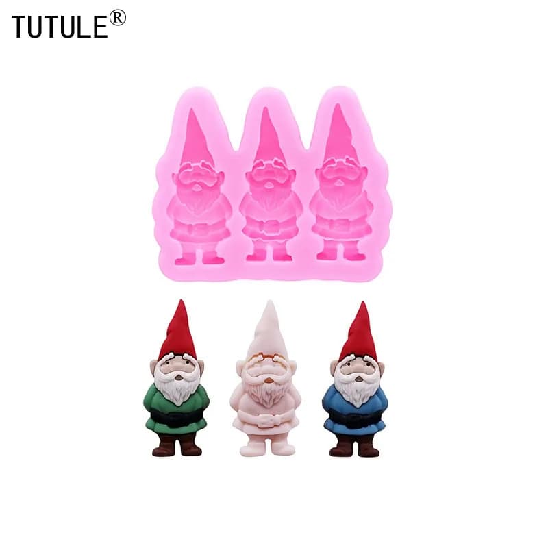 Natale fai da te gnomo nano portachiavi argilla resina epossidica silicone stampo gnomo babbo natale nano stampo torta al cioccolato decorazione stampi