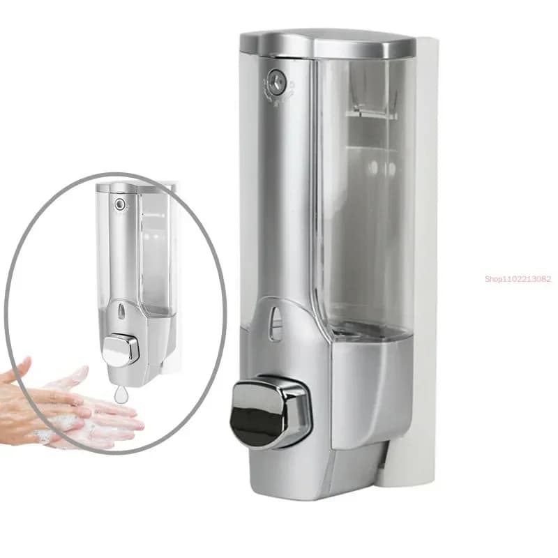 Dispenser da parete per sapone liquido da bagno, shampoo, detergente per doccia da 350 ml, in plastica, per cucina, hotel, accessori per la casa