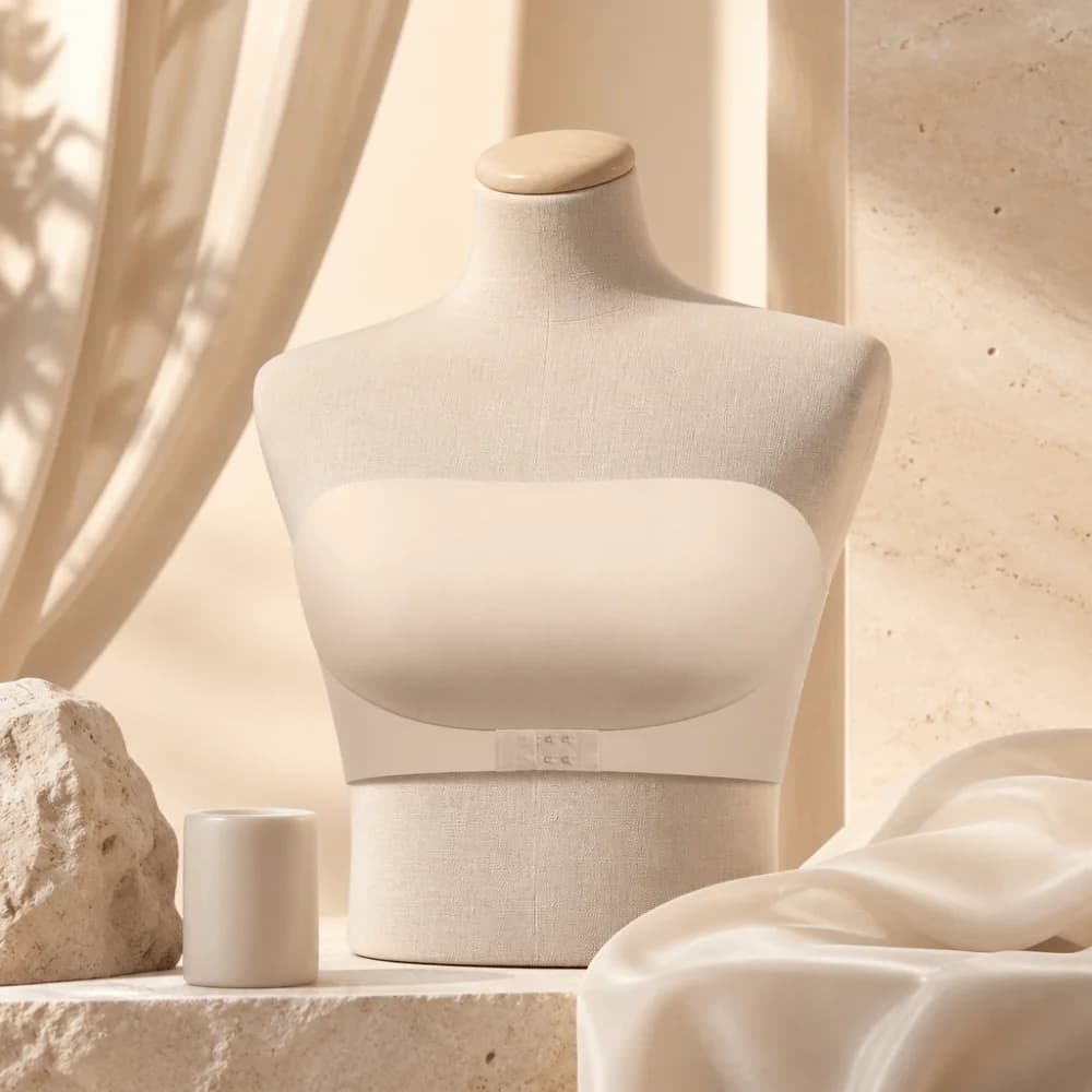 Reggiseno Invisibile Confortevole Senza Spalline Push-Up in Seta Ghiaccio, Reggiseno Senza Cuciture con Imbottitura Rimovibile e Chiusura Frontale, Intimo Donna