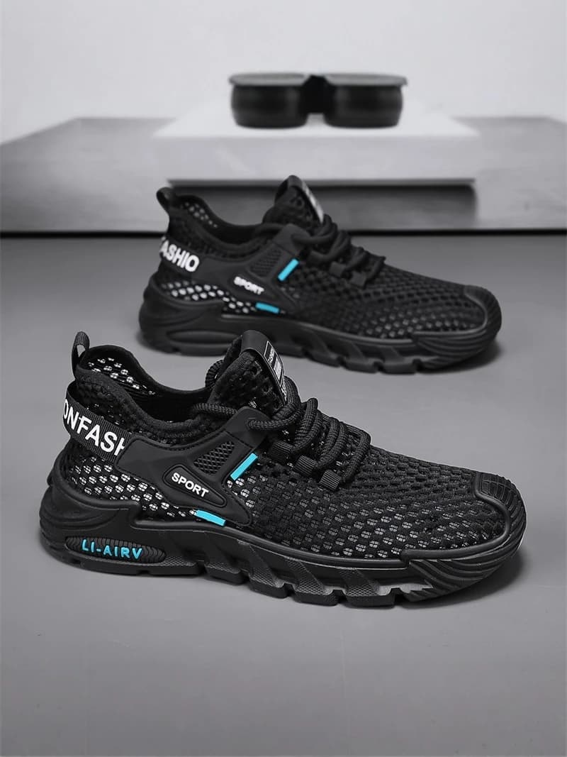 Scarpe da Corsa Estive per Uomo, Traspiranti, Anti-Odore, con Rete Sottile e Forata, Antiscivolo, con Suola Morbida per Sport