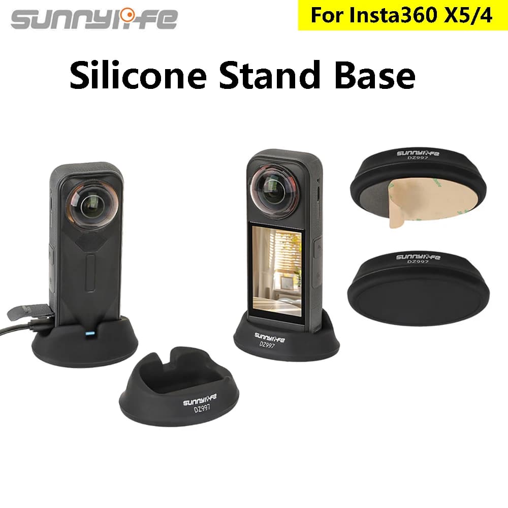 Sunnylife Car Table Base for Insta360 X5 Silicone Support Base Protective Support for Insta 360 X4 X5 Action Room Accessories
