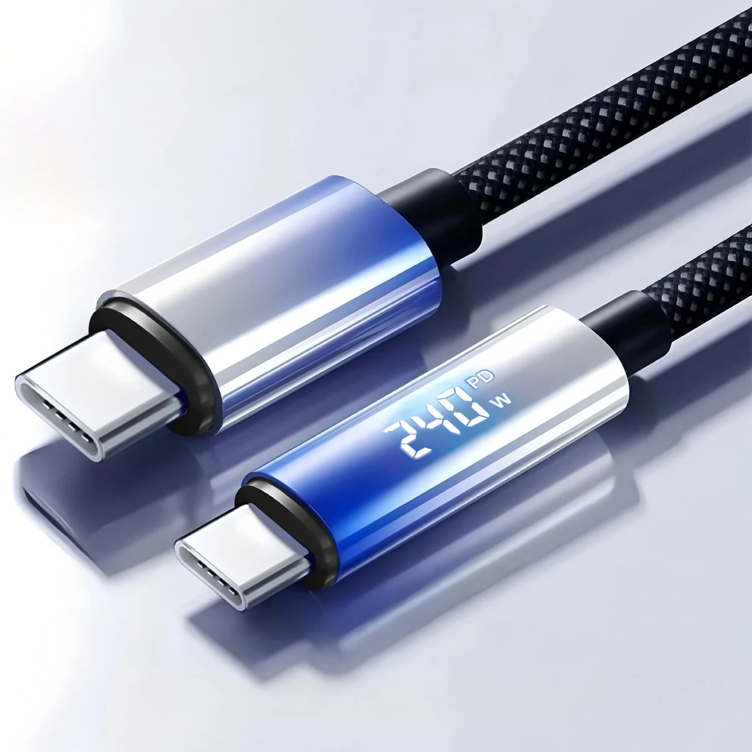Cavo USB C a Type C da 240W con Ricarica Rapida PD e Display Digitale Invisibile per Xiaomi Huawei MacBook