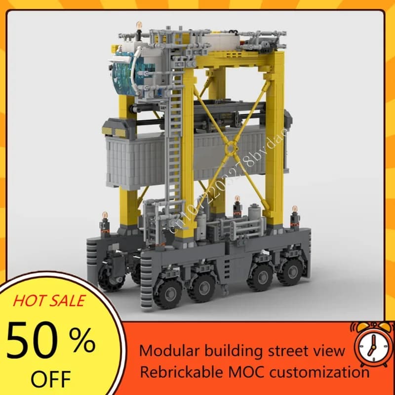 1963PCS MOC Liebherr Straddle Carrier Puzzle personalizzati Modello tecnico Assemblaggio fai da te Set educativo Giocattolo per bambini Regali di festa