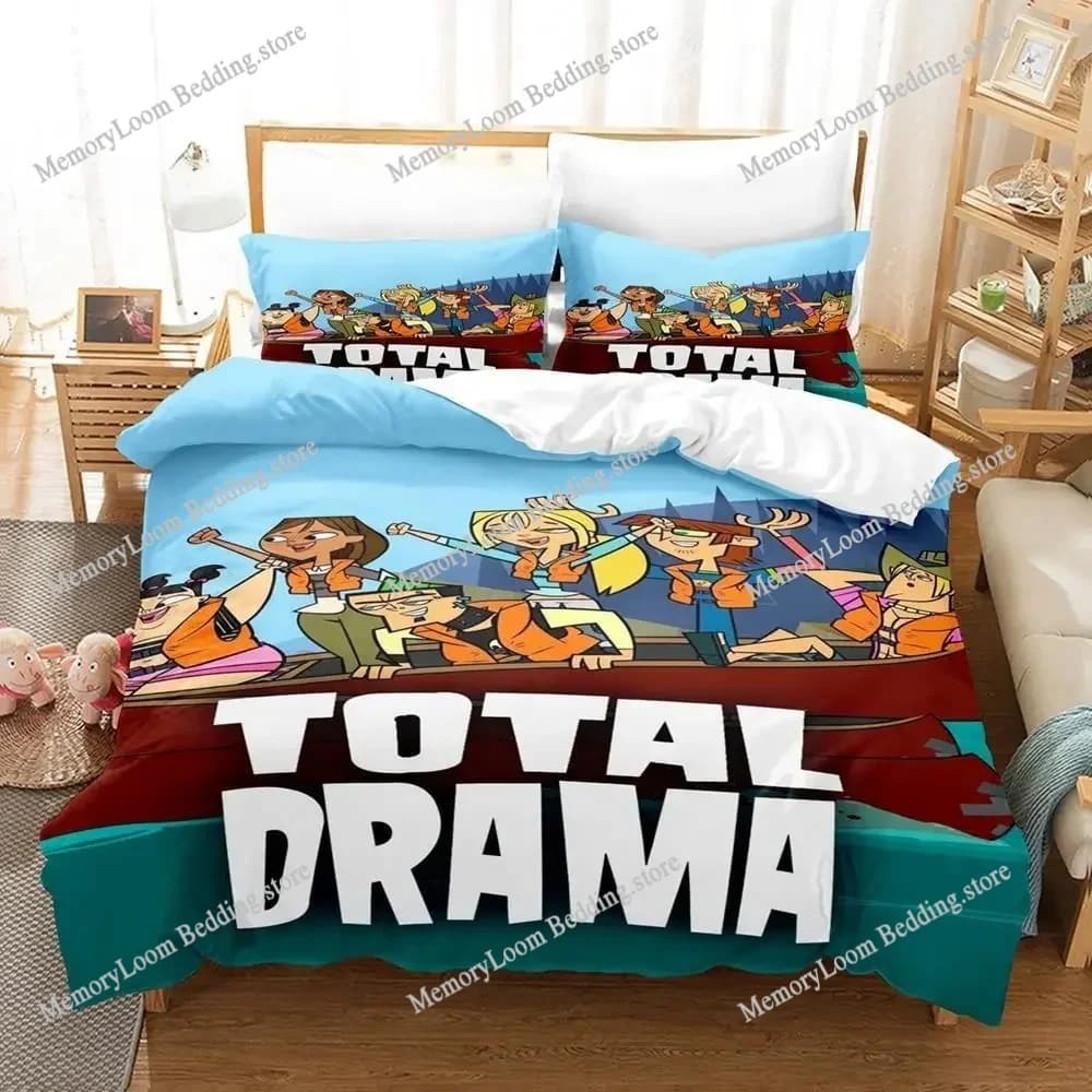 Nuovo set di biancheria da letto Total Drama Set letto singolo Twin Full Queen King Size Set copripiumino per camera da letto per bambini per adulti Set di lenzuola Anime