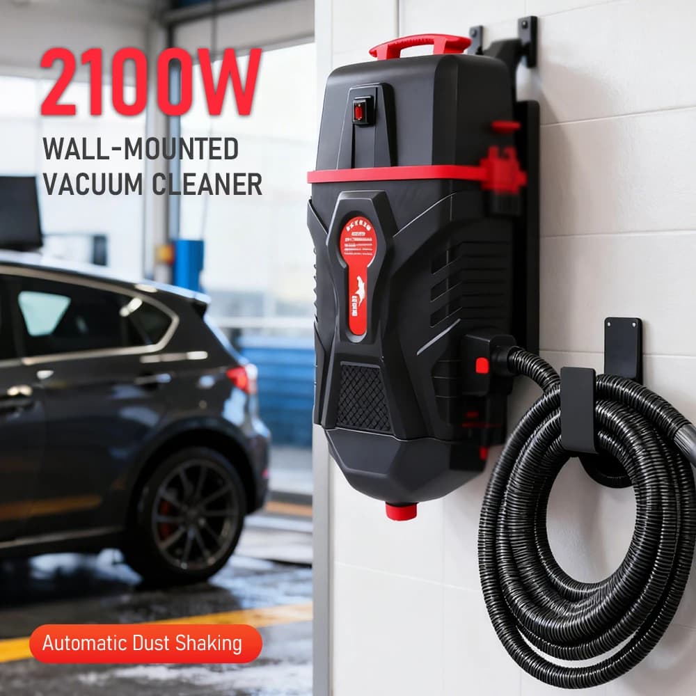 Aspirapolvere da Parete 2100W per Officine 4S, Pulitore per Dettagli Auto, Ideale per Negozi di Bellezza Auto e Impianti di Autolavaggio