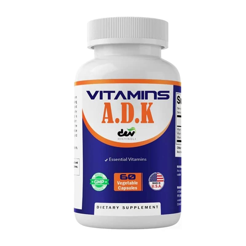 Integratore di Vitamina ADK, Vitamine A, D3, K2 ad alta efficacia che contribuiscono alla salute delle ossa e all'assorbimento del calcio, non OGM