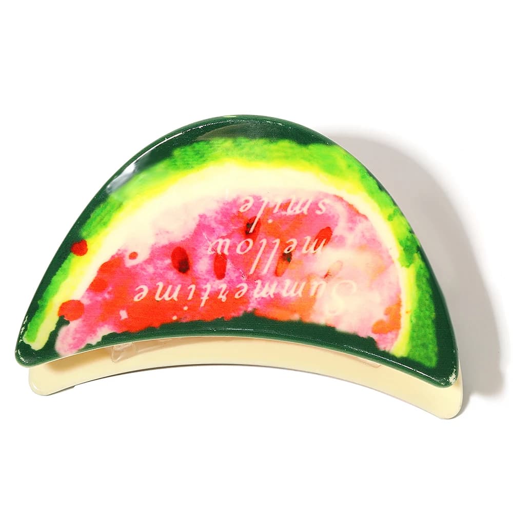Nuova Molletta per Capelli a Mezzaluna con Stampa Anguria e Granchio, Stile Chic per San Valentino, per Donna, Accessorio per Capelli a Tema Frutta
