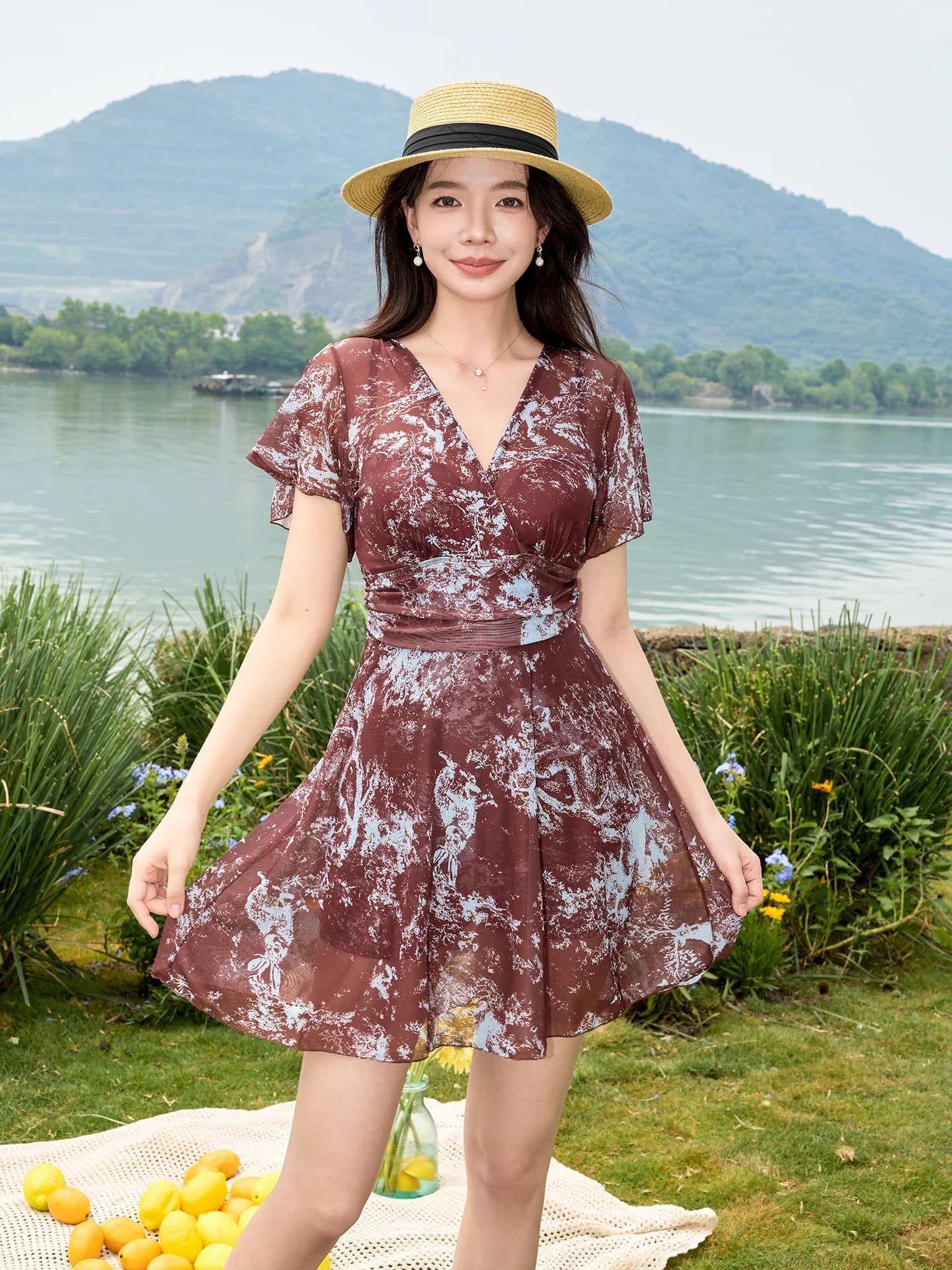 2026 New plus Size Swimsuit Women's Hot Spring Steel Support Gather Hide Meat Slimming PP Yoga Fitness Leisure Swim...