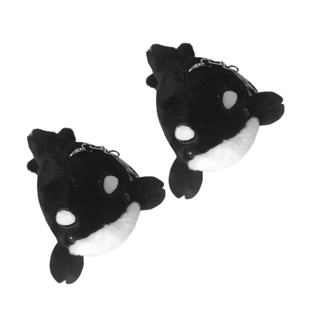2 Pezzi Portachiavi a Forma di Balena, Morbido Peluche Orca, Ciondolo Leggero a Cartone Animato per Zaini, Borse e Zainetti Scolastici