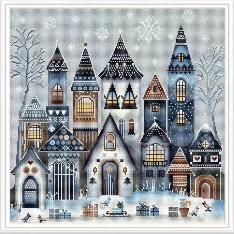 16023D Cross Stitch ONLY FLOSS NO FABRIC NOT Cross-stitch Kit Embroidery Needlework WITHOUT Fabric Homfun Painting Crossing