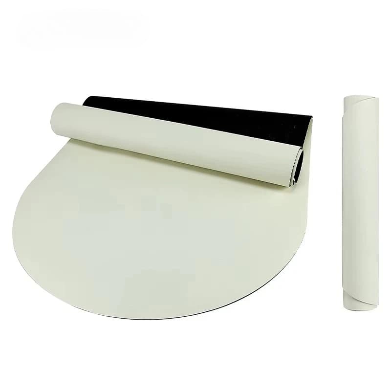 TOPKO in stock PU curved yoga mat Pu yoga mat with oval curve in white natural rubber