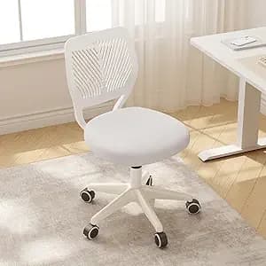 Sedia da ufficio ArmlDesk, sedia da lavoro girevole regolabile in altezza con cuscino imbottito in rete morbida, sedia ergonomica piccola per studio e computer