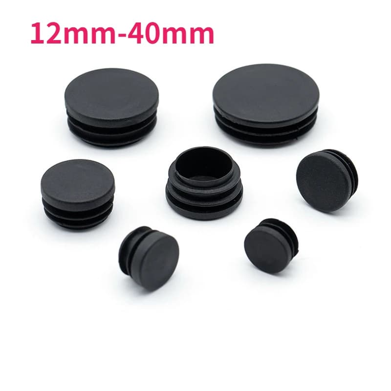 Tappo interno rotondo in plastica per tappi ciechi per tubi in acciaio Scaletta in lega antiscivolo Copertura per gambe per sedie Protezione per mobili Pads12-40mm