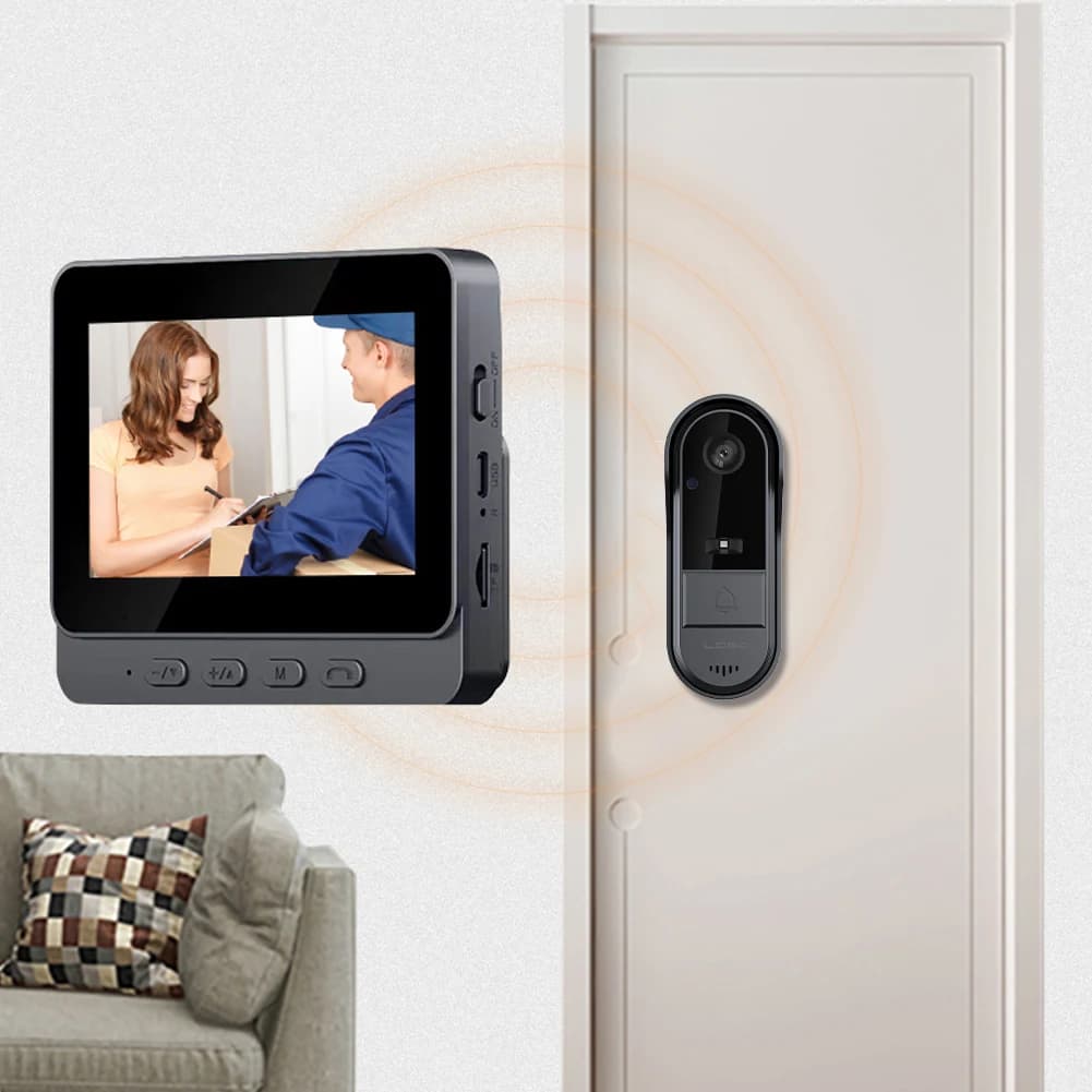 Campanello visivo wireless WiFi 2.4G Visione notturna IR Videocitofono wireless Videocitofono impermeabile Telecamera per porta per la sicurezza domestica