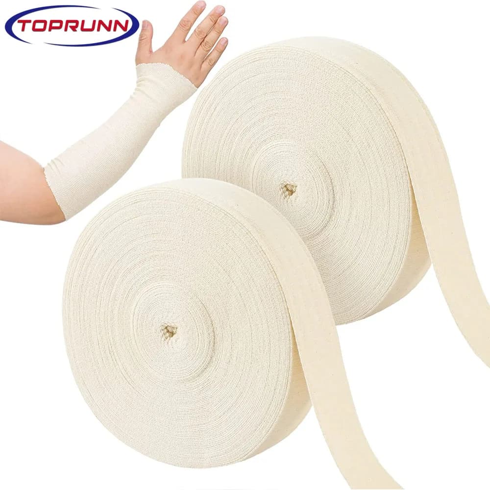 Benda tubolare multiuso in cotone elastico Stockinette a pressione Stockinette tubi bende per calze tubolari per gambe braccio ginocchio