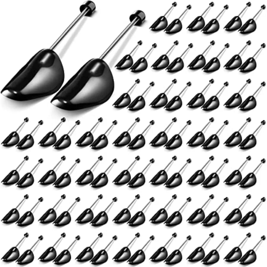 30 Pairs Plastic Shoe Trees Bulk Spring Shoe Trees for Men Stretcher Sneakers Shape Keeper Inserts Holder, US Size 6-12