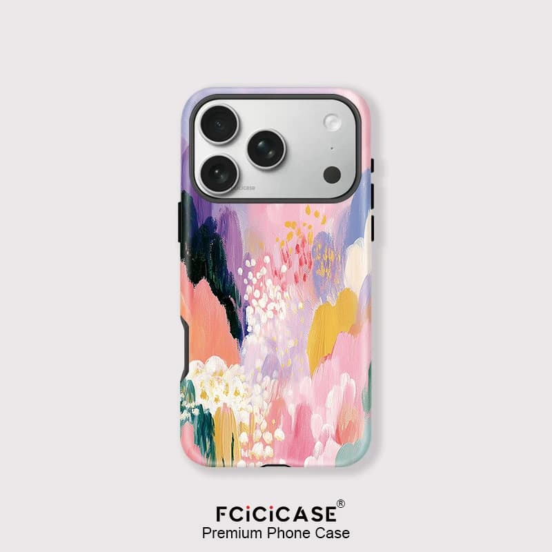 Fcicicase Custodia per telefono con pittura colorata per iPhone 17 16 15 Pro Max 14 Plus 13 12 11 Acrilico magnetico opaco per Magsafe Cover