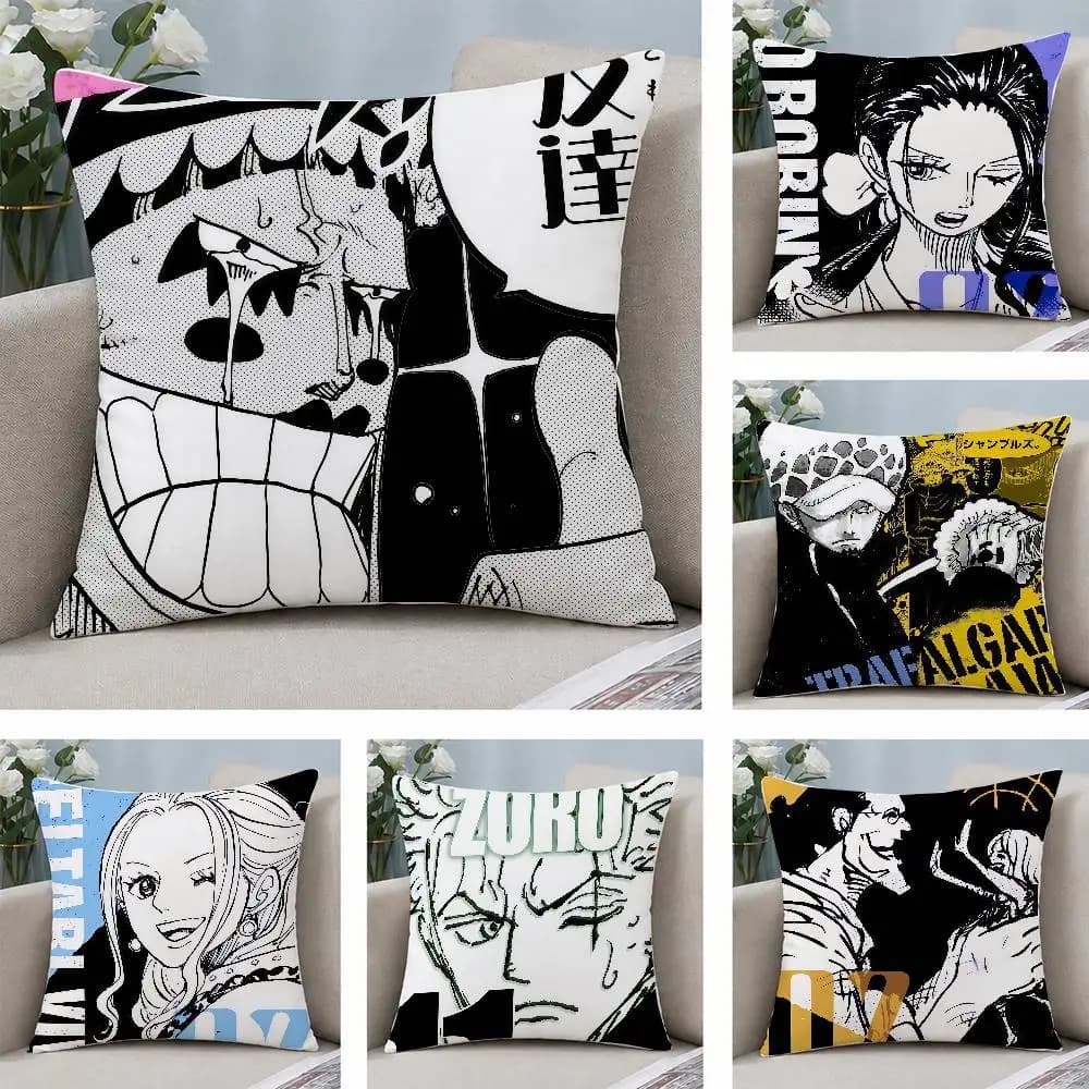 One Piece Nico Robin Anime Plush Pillow Cover Soft Short Plush Cushion Cover For Sofa Bedroom Home Decor Gift Decoration