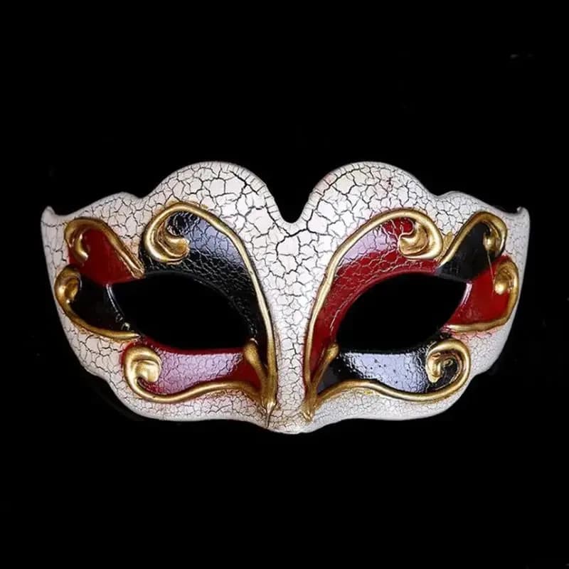 Maschere a sfera veneziana Crepa superiore Mezza faccia Masquerade Festa a tema di Halloween Maschera cosplay Puntelli per trucco da ballo CKI86 Nuovo dt'99