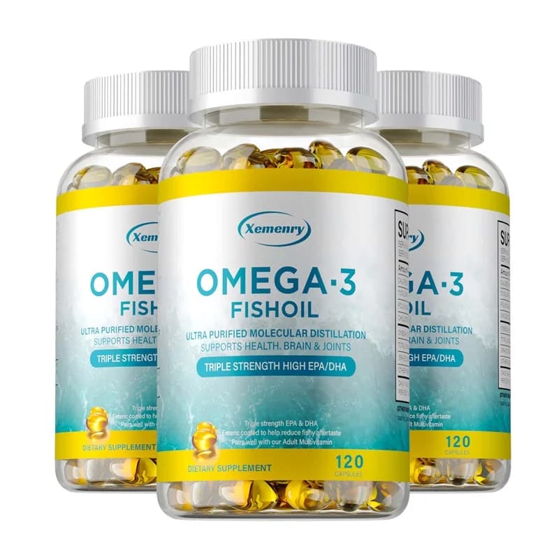 Integratore di olio di pesce Omega 3: aiuta a mantenere la salute del cuore e del cervello e promuove la salute della pelle sana, dei capelli e del sistema nervoso