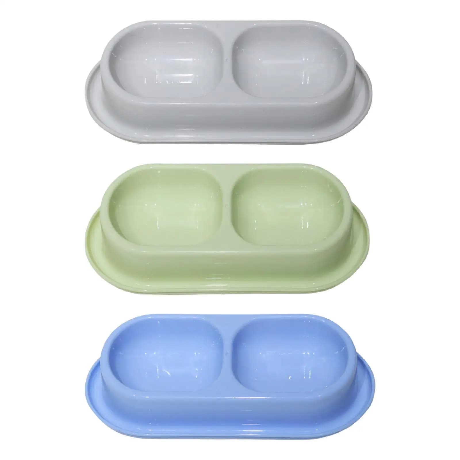 Dual Purpose Cat Feed Bowl Non Skid Pet Water Feeder Easy Clean Plastic Food Dish for Cats Dogs