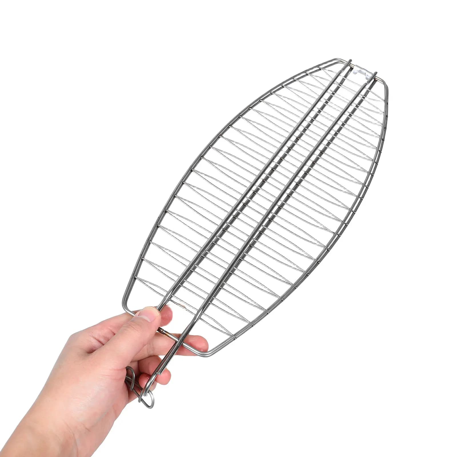 Heavy Duty Stainless Steel Outdoor Bbq Grill Basket Portable Folding Design for Camping Picnic Fish Vegetable Grilling Rack