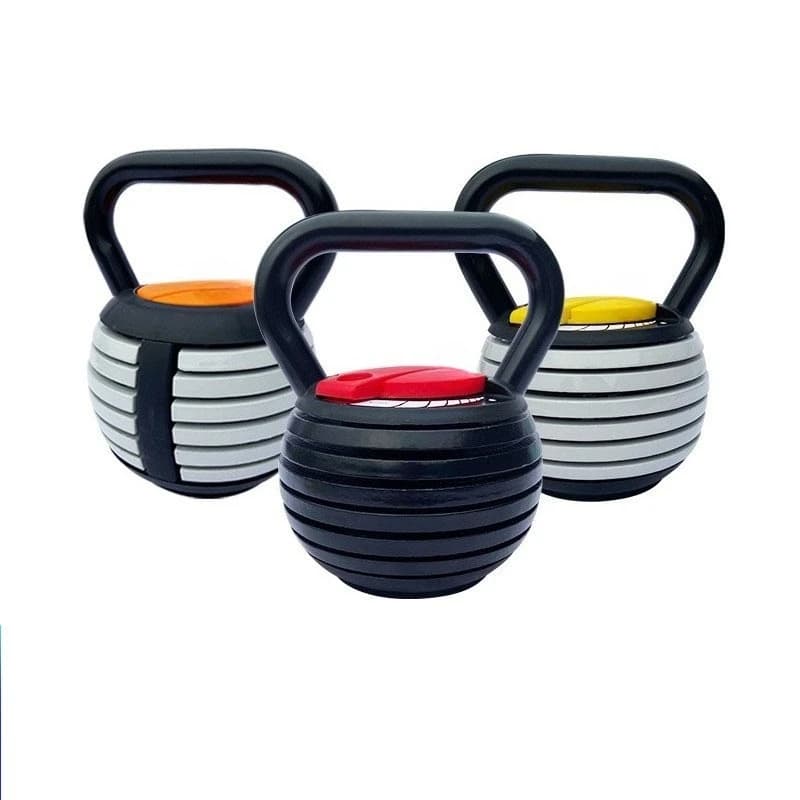Adjustable Kettlebell Set for Heavy Loading, Robust Structure with Safe Weight Block for Total Body Exercises and Strength Training in Gym