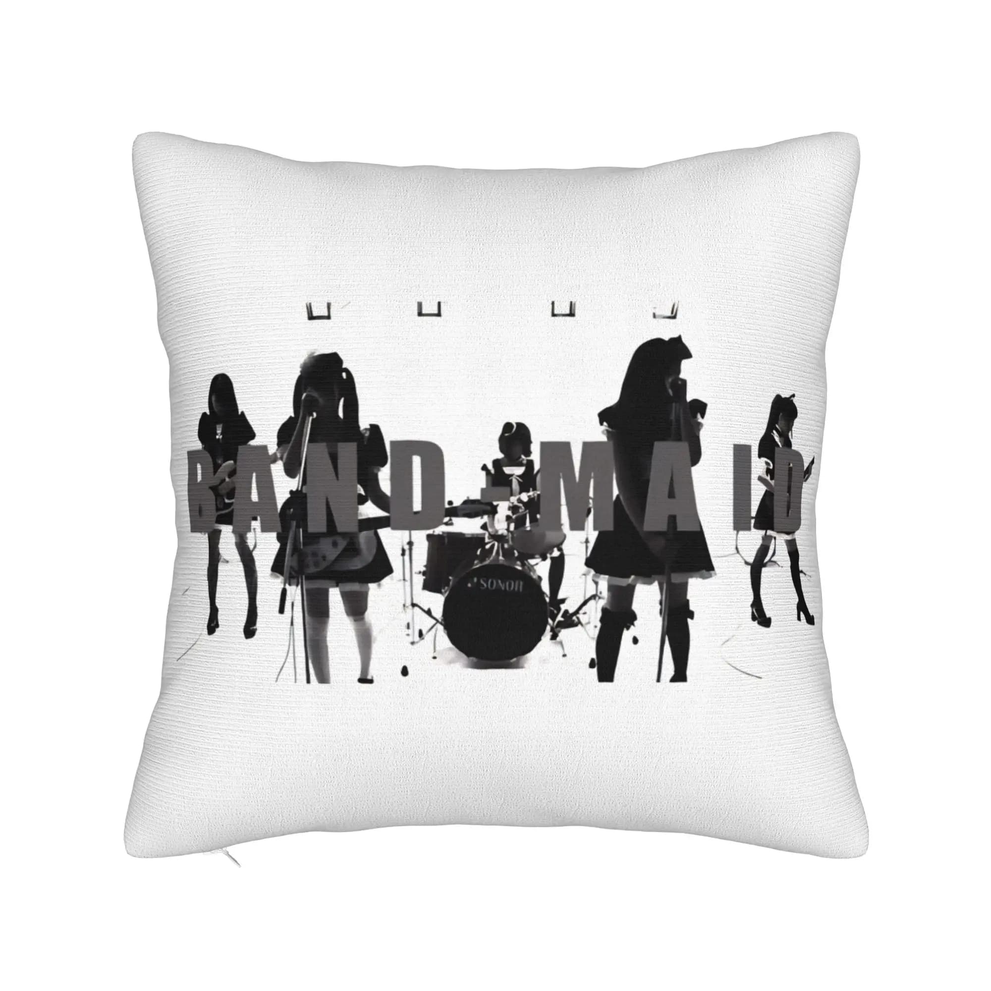 Band Maid Bandmaid Creme Pillowcase Polyester Cushion Cover Decoration Throw Pillow Case Cover Home Square 40X40cm