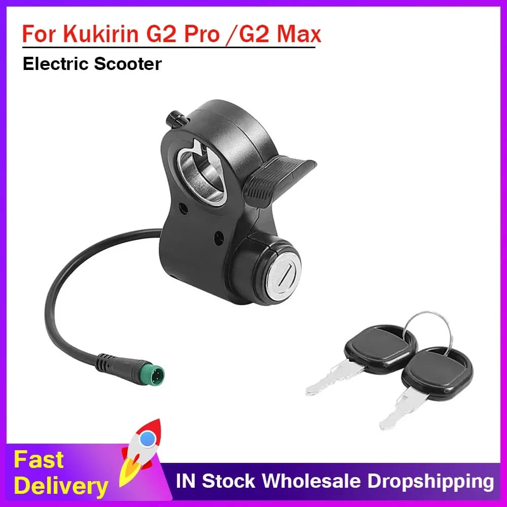 Interruttore dell'acceleratore dell'acceleratore con chiave per scooter elettrico Kukirin G2 Max/G2 Pro Accessorio di blocco dell'interruttore dell'acceleratore a 5 pin