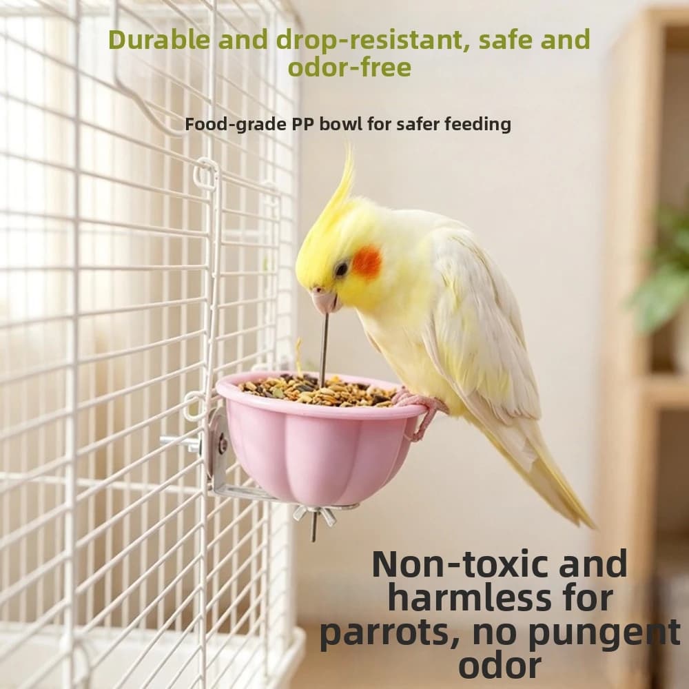 Anti-Splash Parrot Fruit and Vegetable Rack Removable Prevent Scattering Bird Food Container Anti-Tip Chew-Resistant