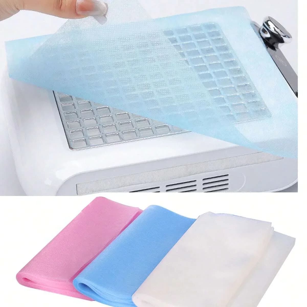 100Pcs Per Lot 20 24cm Disposable Nail Dust Collector Filter Paper Dustproof Replacement Pad For Nail Vacuum Cleaner