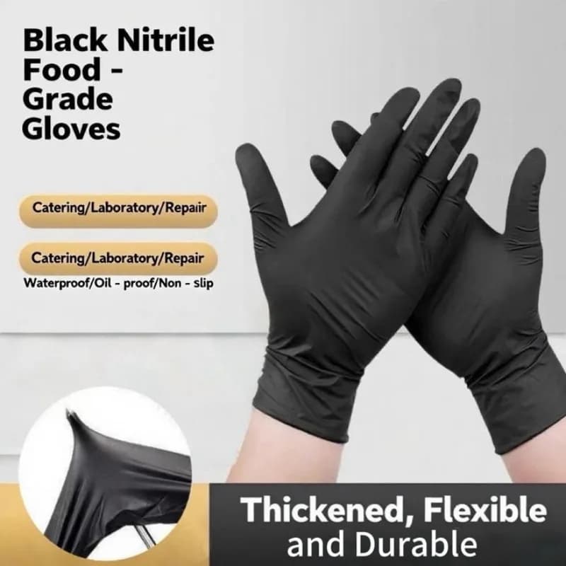10-400 pezzi guanto di gomma usa e getta guanti in PVC senza lattice nero guanti per la pulizia della cucina domestica per cucinare il tatuaggio tinture per capelli