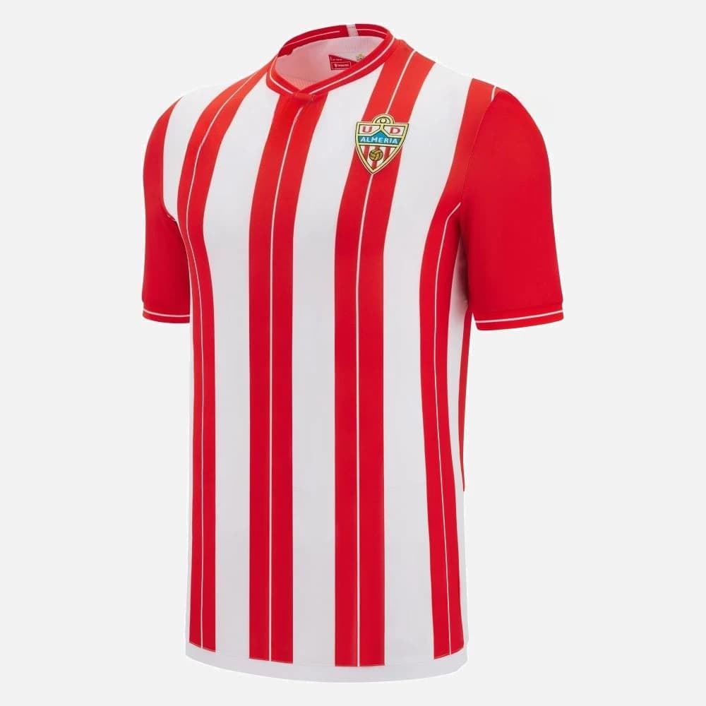 US Football jersey Almería Home - Official football jersey with red and white striped club crest for fans and supporters