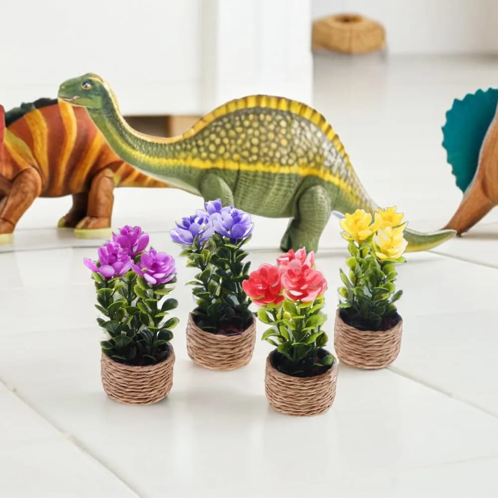 Set of 4 Mini Artificial Plants Realistic, Bonsai Finti per Decoration Office e Casa, Table Accessories, Succulent Plant Simulation