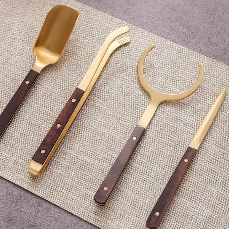 Solid Brass Tea Tongs Clip Chinese Gongfu Tea Set Accessories Tool for Tea Ceremony Strainer Infuser Filter Cup Cooking Gift
