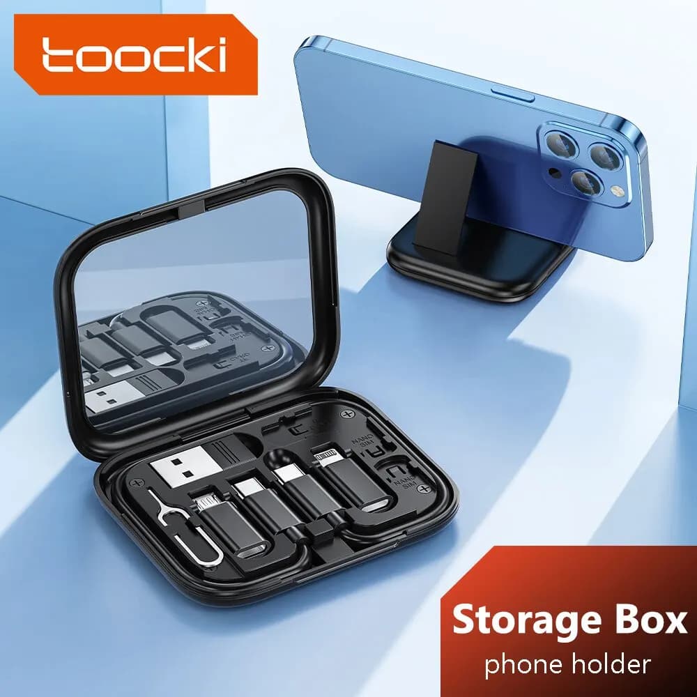 Toocki USB Tipo C A USB C Cavo 60W 4 In 1 Mini Cavo Dati Set Scatola di Immagazzinaggio Caricatore di Ricarica Veloce Supporto Del Telefono Mobile Per Xiaomi
