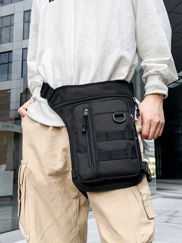 Marsupio da uomo marsupio cinturino regolabile zaino da coscia portatile Decor Hip Pouch Drop Leg Bag per la corsa equitazione viaggio pesca sac