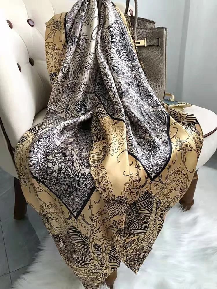 Sciarpa da donna in poliestere per la primavera e l'estate – Leggera, design color block, sciarpa decorativa per il collo