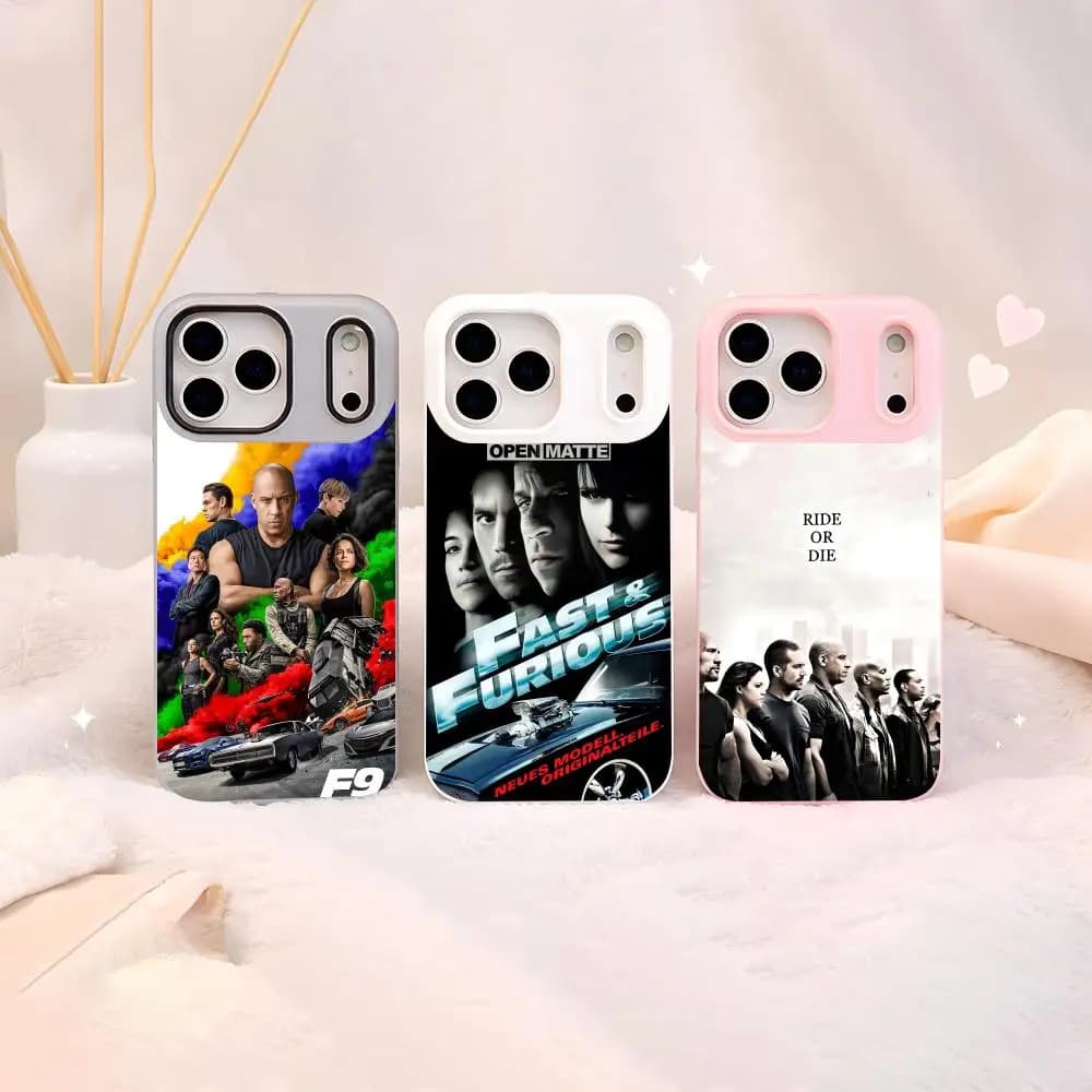Fast & Furious transparent phone case in gel for iPhone 12-17, soft in TPU, anti-shock, anti-jailing, ultra thin and light