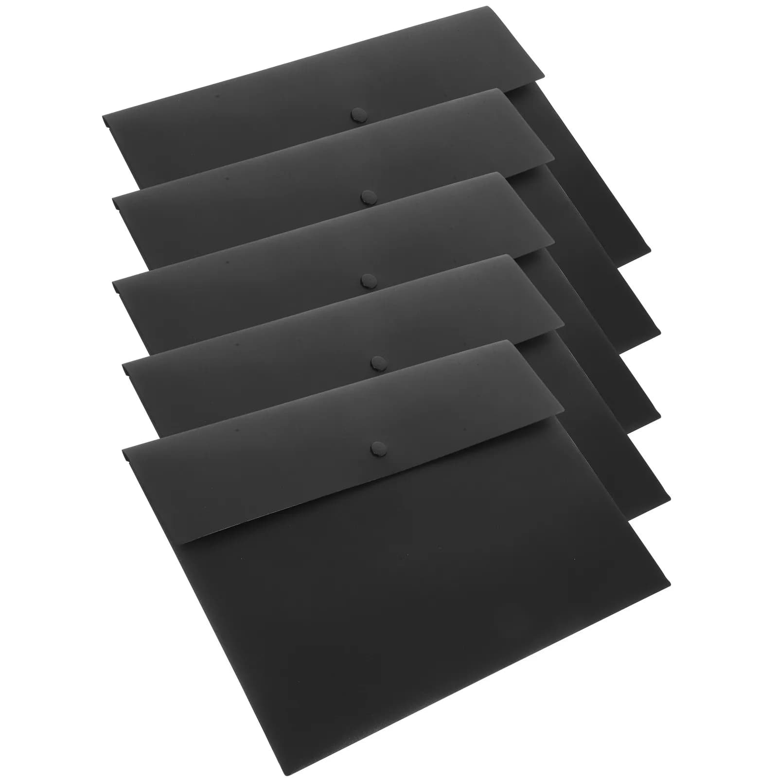 5 buste per documenti A4, cartelle trasparenti in plastica ABS con porta carte per l'organizzazione dei documenti in ufficio, scuola, casa