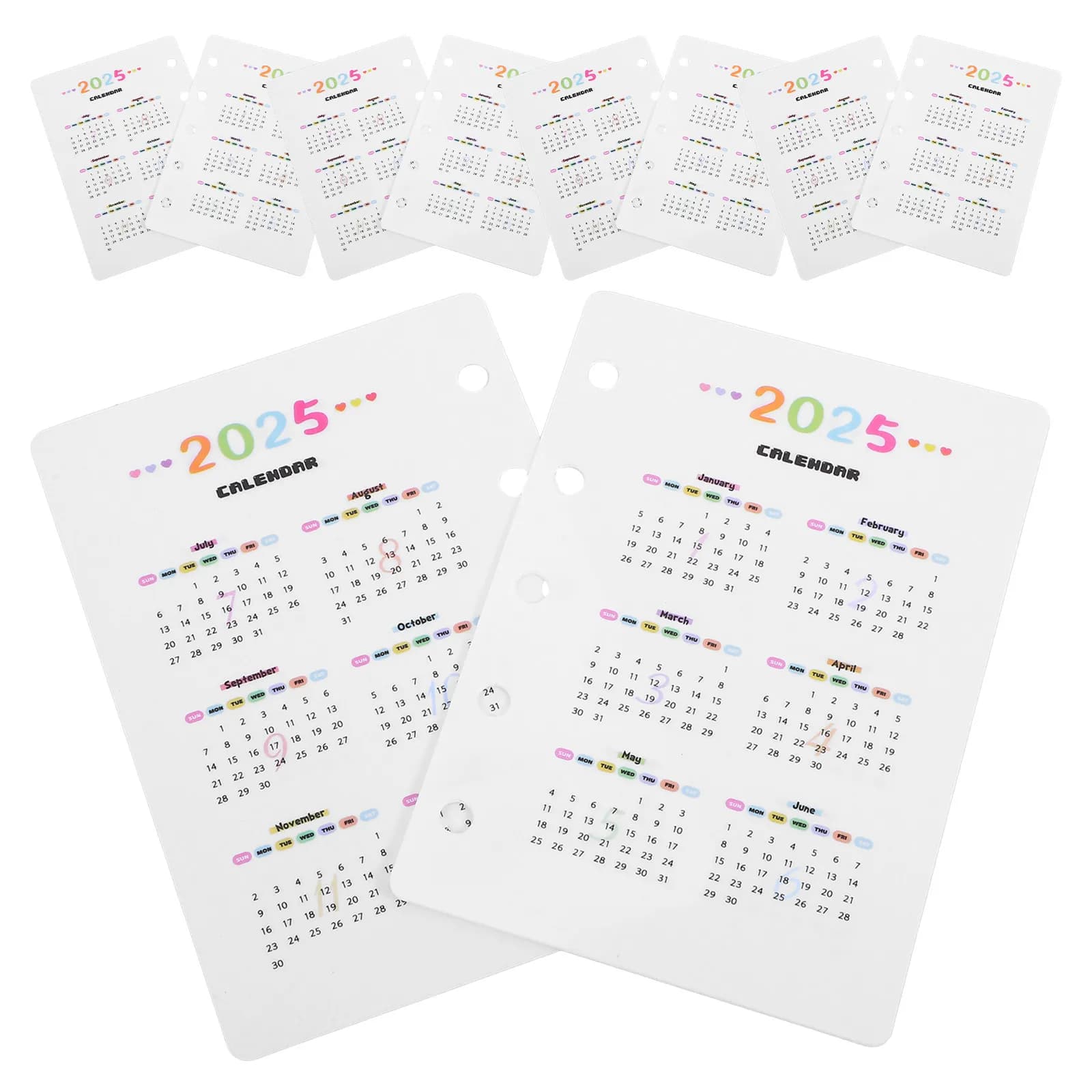 10Pcs Calendar Divider Loose-Leaf Calendar Separator Pages Removable Index Divider for Planner Notebook Refills Organizer