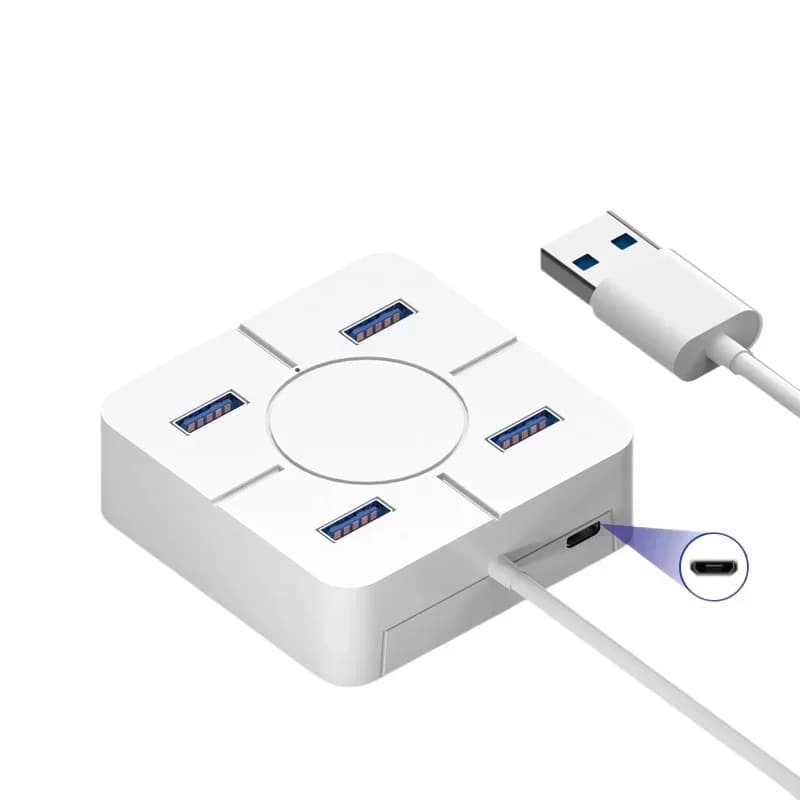 4-Port USB2.0 splitter HUB docking station hub, support computer mouse, keyboard U disk, card reader, etc
