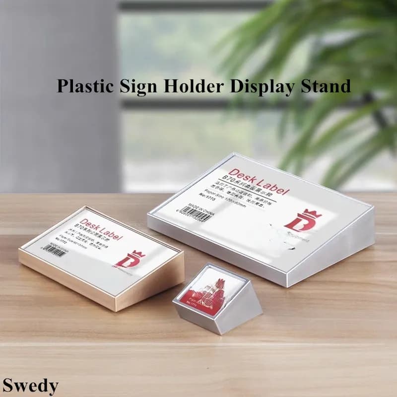 Set di 5 Porta Numero da Tavolo 120x80mm, Porta Etichette Prezzo in Plastica, Porta Menu, Supporto per Cartellini, Espositore