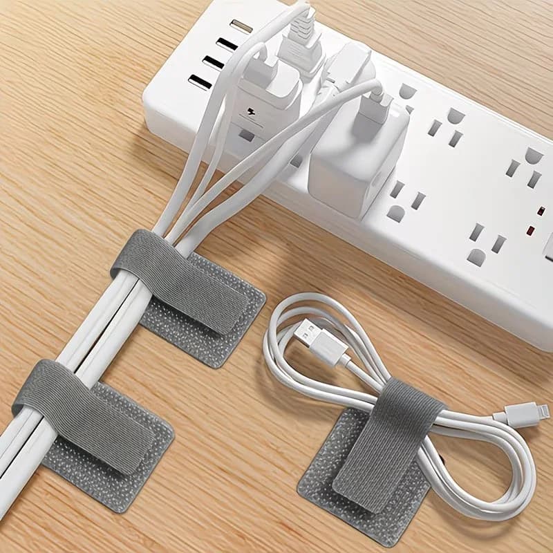 10Pcs Multifunctional Velcro Cable Ties-Organizers with Strong Self-Adhesive Tape Suitable for Effectively Sorting Messy Wires