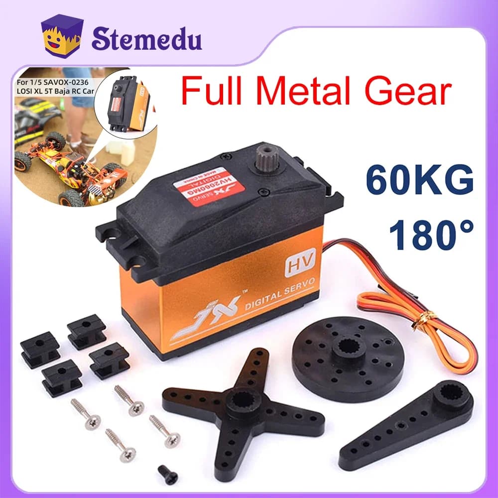 JX PDI-HV2060MG 60KG Grande Coppia 180 Gradi Digitale Servo Impermeabile 7.4V Custodia In Metallo Per RC Crawler 1/5 Rc Modello di Auto elicottero